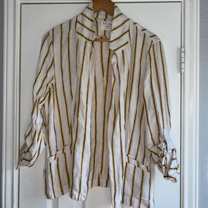 Striped White and Gold Blazer